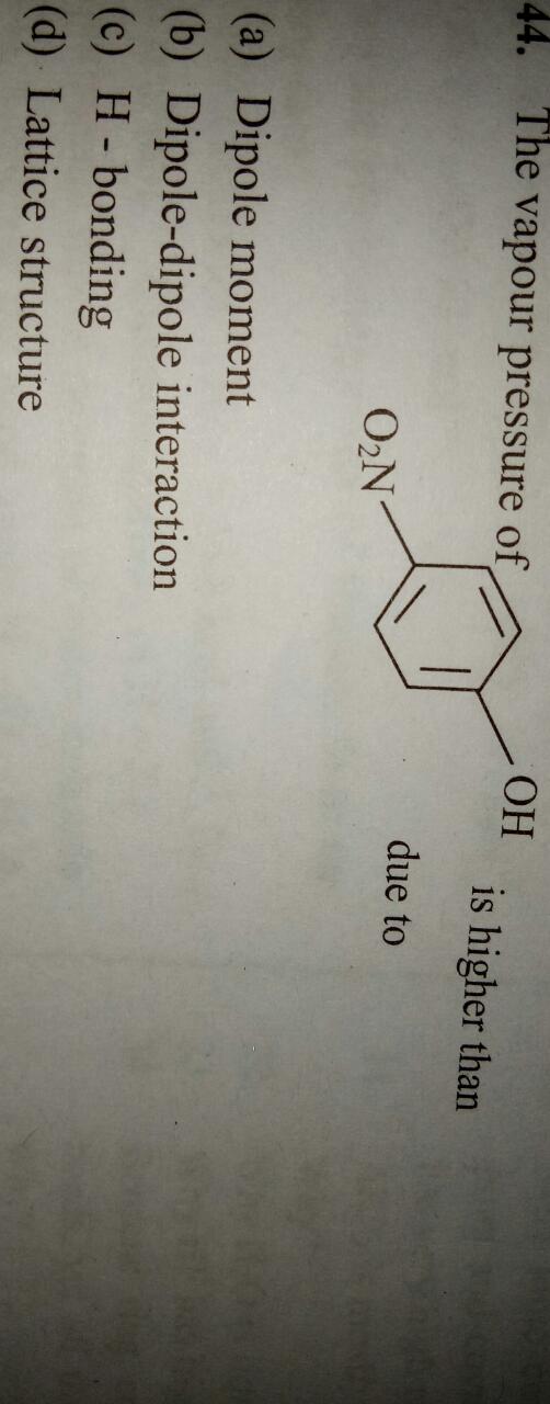 Question image for FIND WHY THE VAPOUR PRESSURE IS HIGHER? SEE THE A